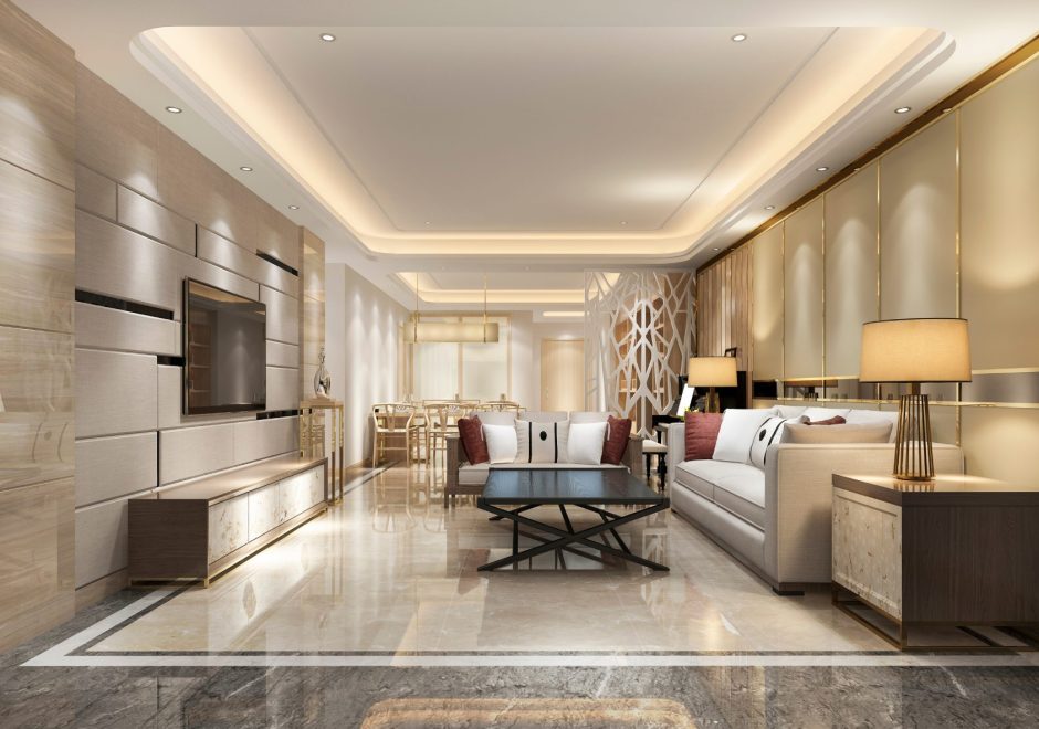 3d,Rendering,Modern,Dining,Room,And,Living,Room,With,Luxury 3d rendering modern dining room and living room with luxury decor